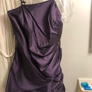 Purple strapless dress